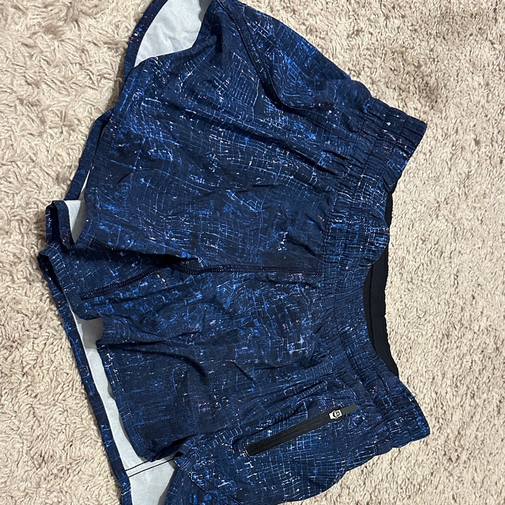 lululemon athletica Navy Patterned Athletic Shorts
